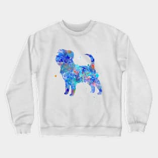 Affenpinscher Watercolor Dog Painting - Blue Crewneck Sweatshirt